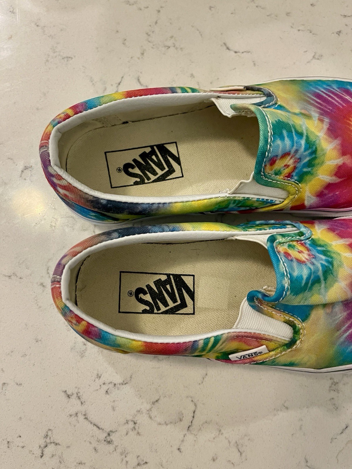 VANS Tie Dye «Rainbow Spirals» Slip On Sneakers~Men’s 6/ Women’s 7.5