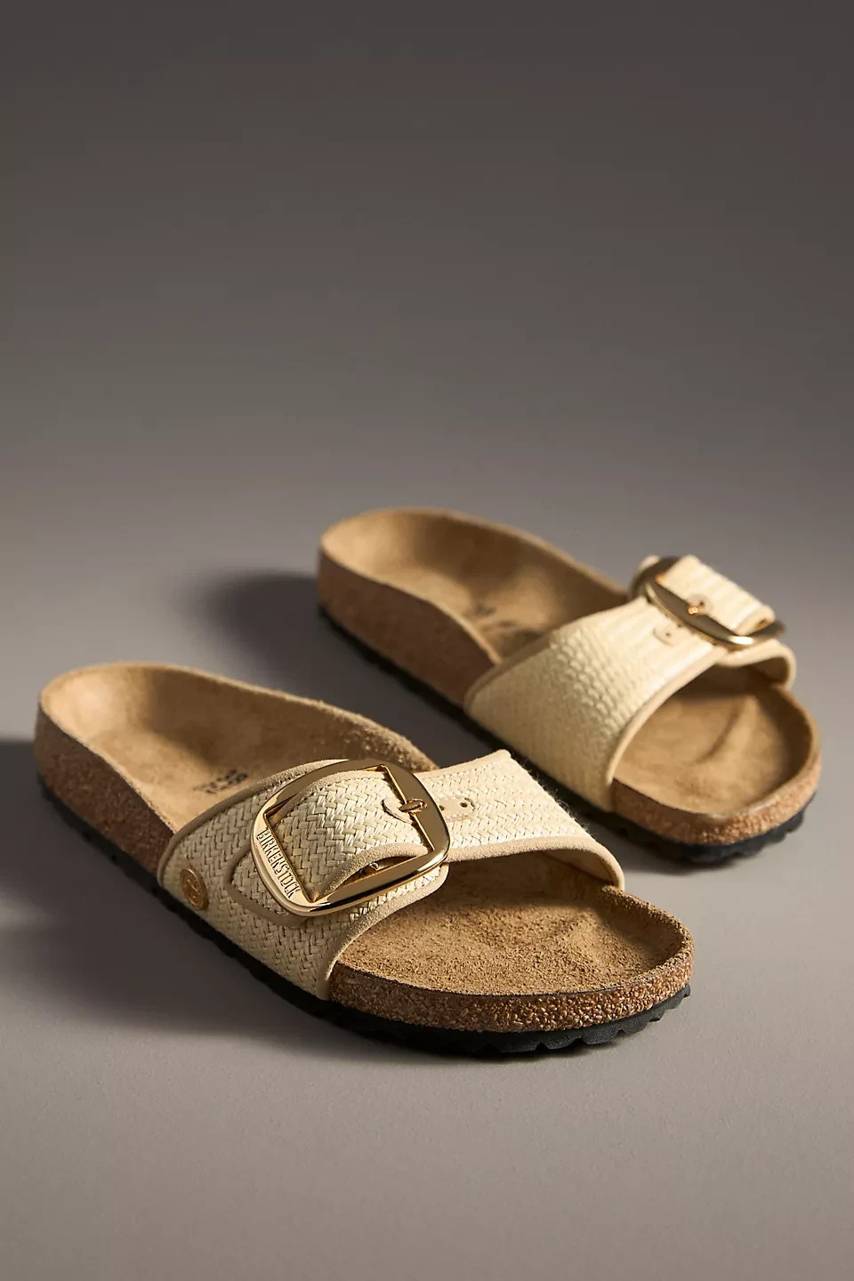 Birkenstock Madrid Big Buckle Raffia Sandals – Natural – Free Shipping US