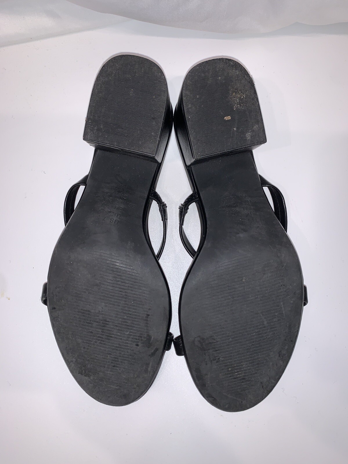 Amazon Essentials Women’s Navey Strappy Heels Sandals Black Slip on Size 6.5 M