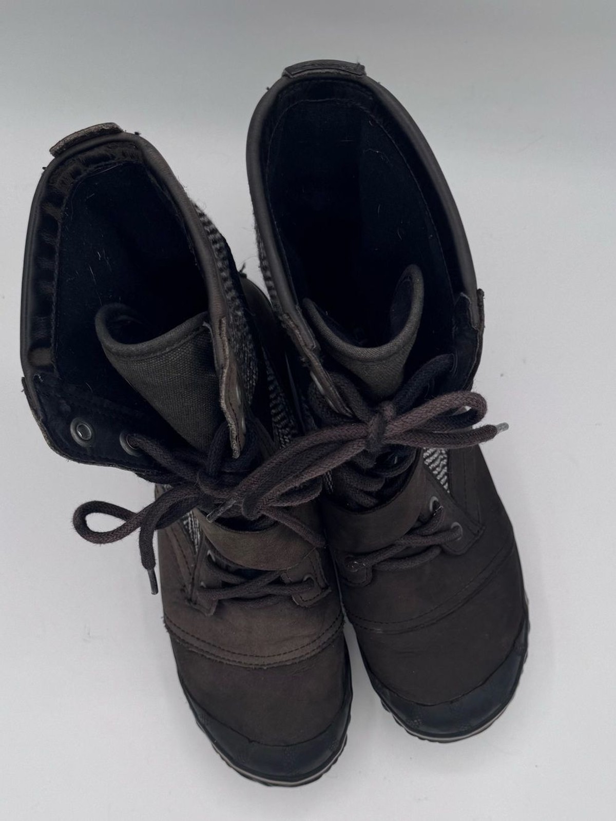 Sorel Brown Lace-Up Herringbone Boots
