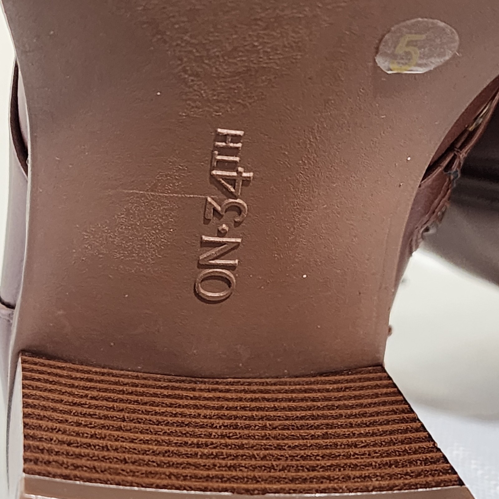 On 34th Women’s Prittee Botties Block Heel Full Zip Brown Size 5 NWB