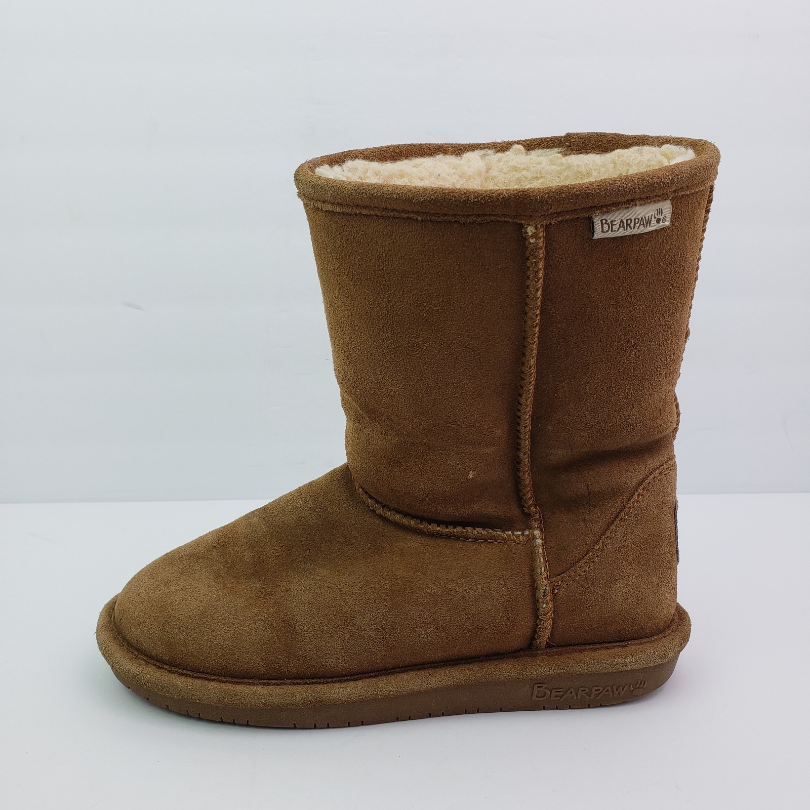 BearPaw Emma Short Womens Size 6 Brown Cow Suede Pull On Warm Boots 608W