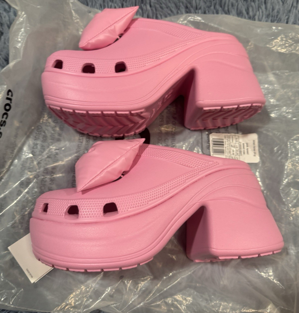NWT CROCS Siren Bow Clogs In Pink Size 8