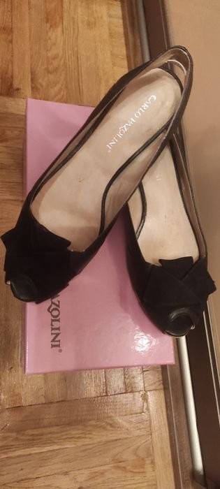 Women Carlo Pazolini heels black leather 39 #6P8Y