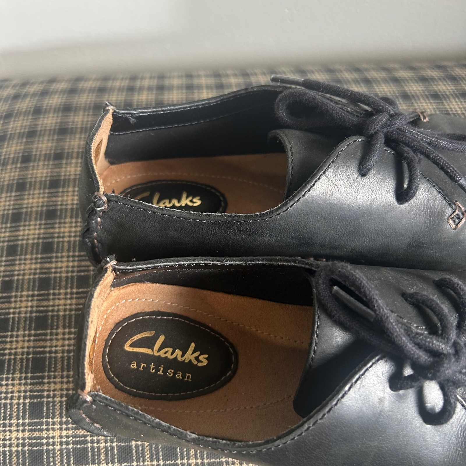 Clarks Artisan Janey Mae Leather Lace Up Oxford Shoes Size 6 Black