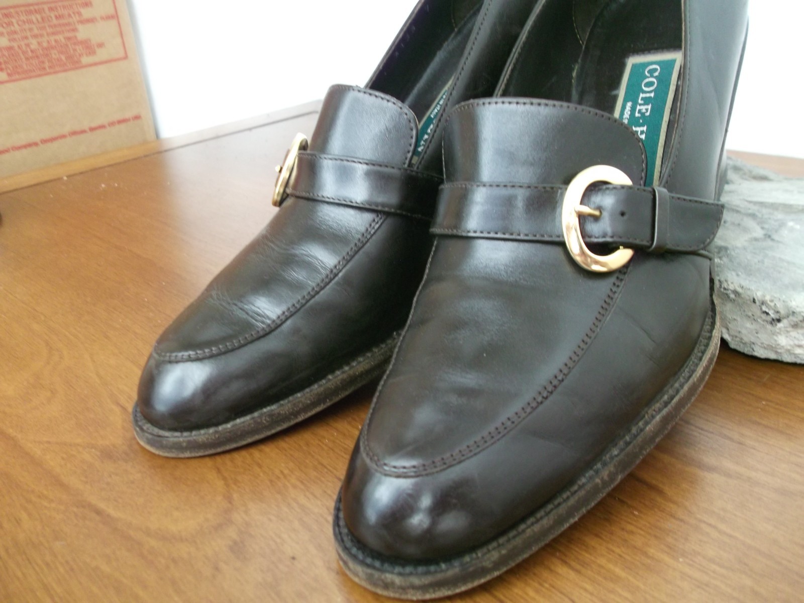 COLE HAAN Italy Women’s Sz. 7 B/ 2.75in high Chocolate Leather Pump Dress Heels
