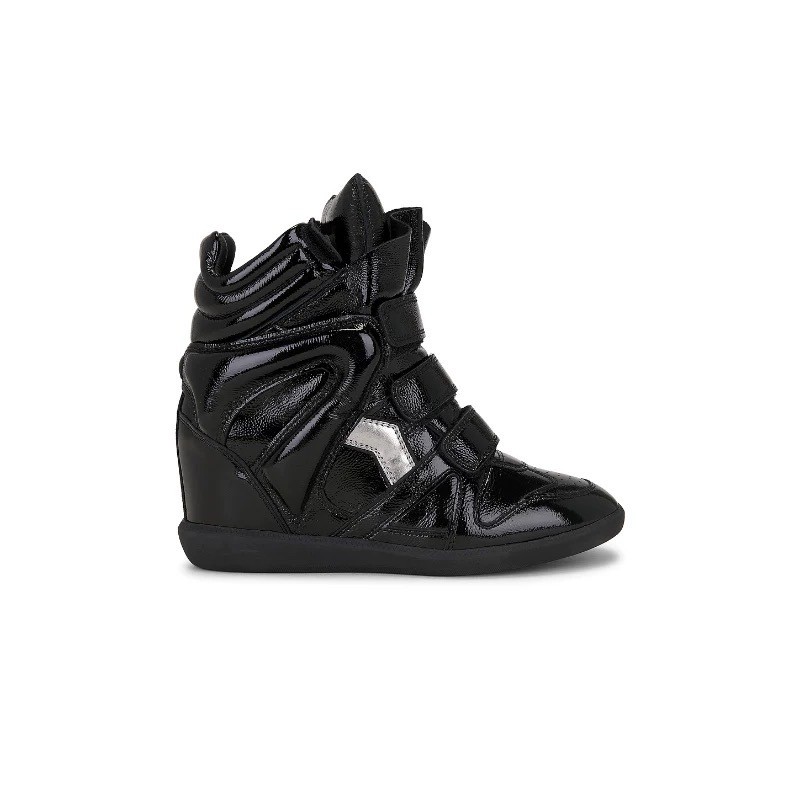 Isabel Marant Inspired High Quality Wedge Sneakers-black/silver
