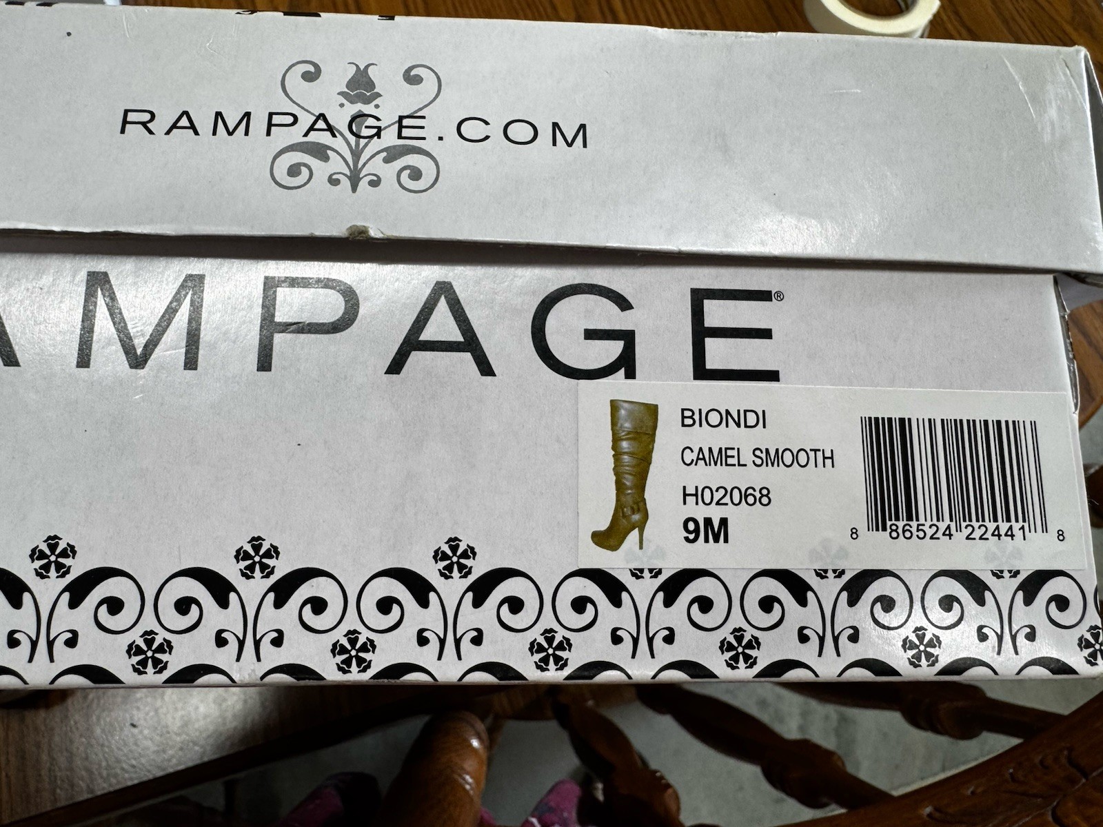 Rampage Camel Smooth High Heel Boot Size 9M – 1/2 Zip
