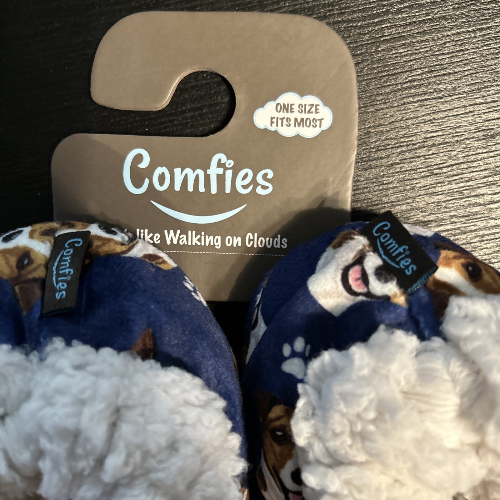 Comfies Slippers Non Slip Comfies Dog Design One Size Jack Russell Blue 1254