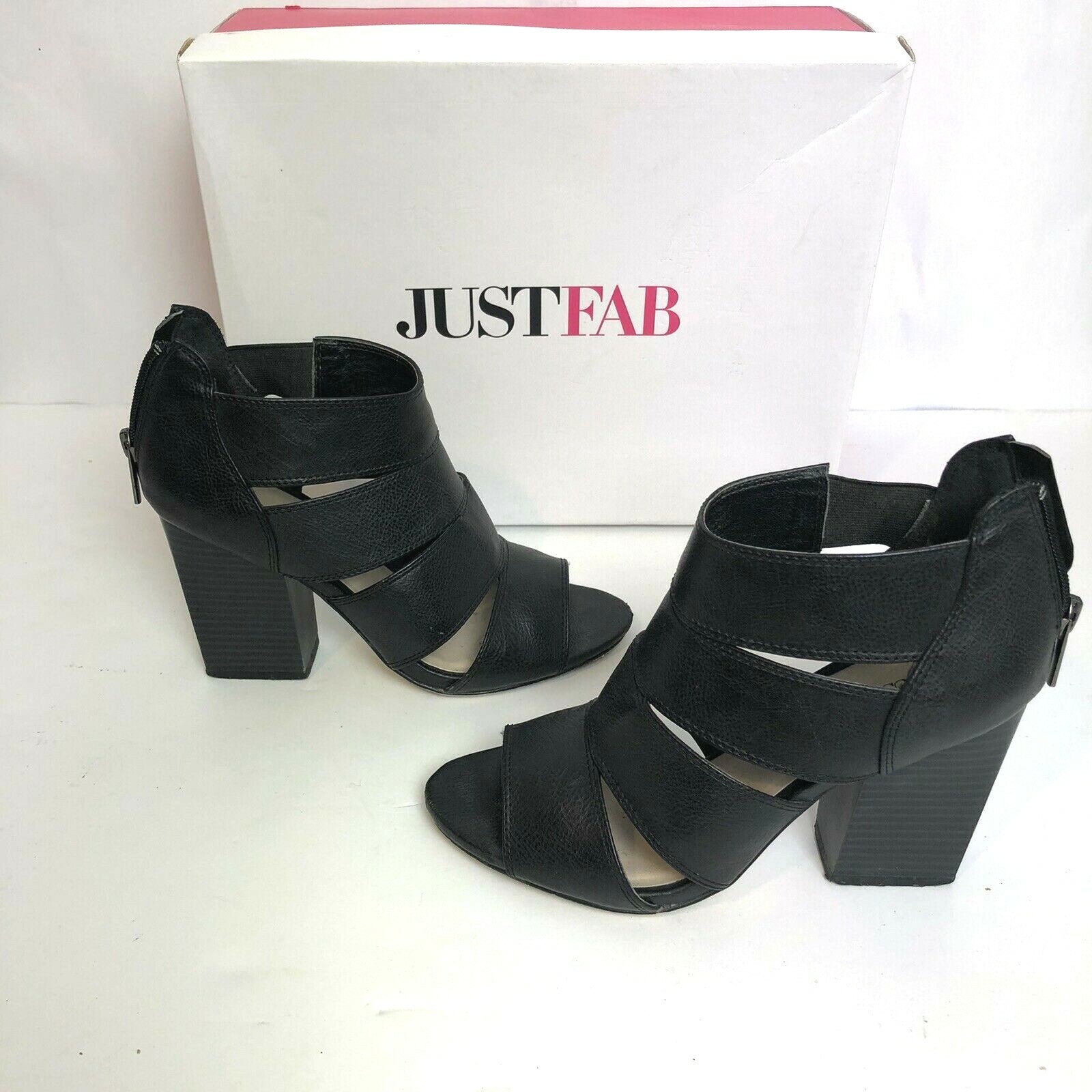 Just Fab Black Sandal Heel Size 6