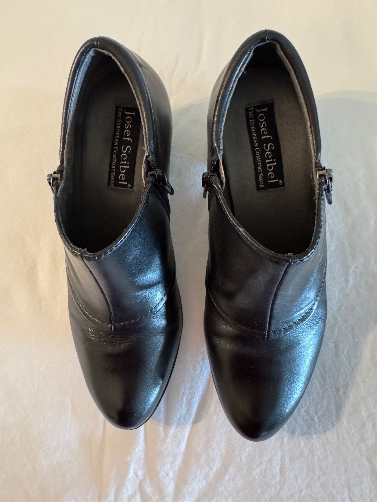 Josef Seibel Nappa Schwarz Black Size 39 (US 8) Ankle Boot Excellent Condition