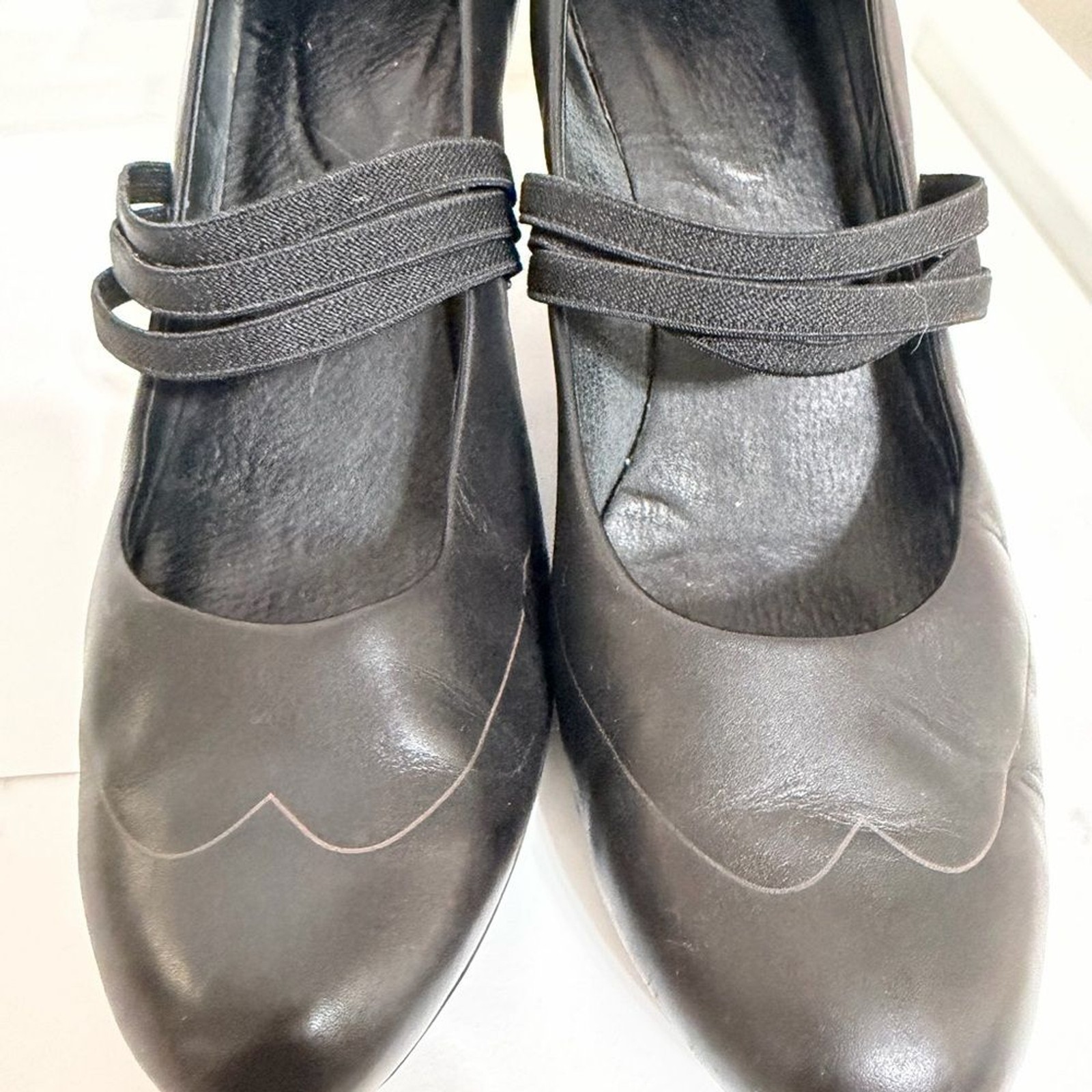 Camper Black Leather Mary Jane Block Heel EU 41 US 10–10.5