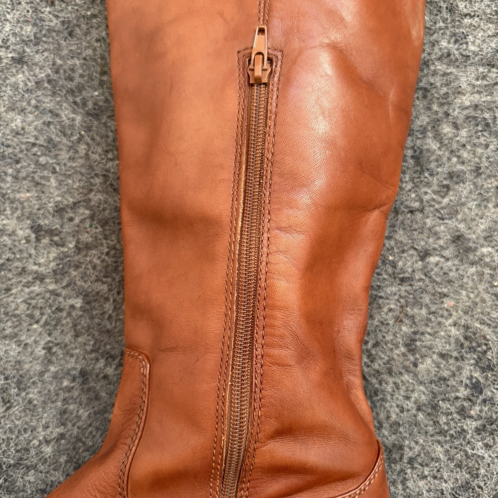 I.N.C. International Concepts Fawne Leather Tall Riding Boots Cognac Brown Sz 11