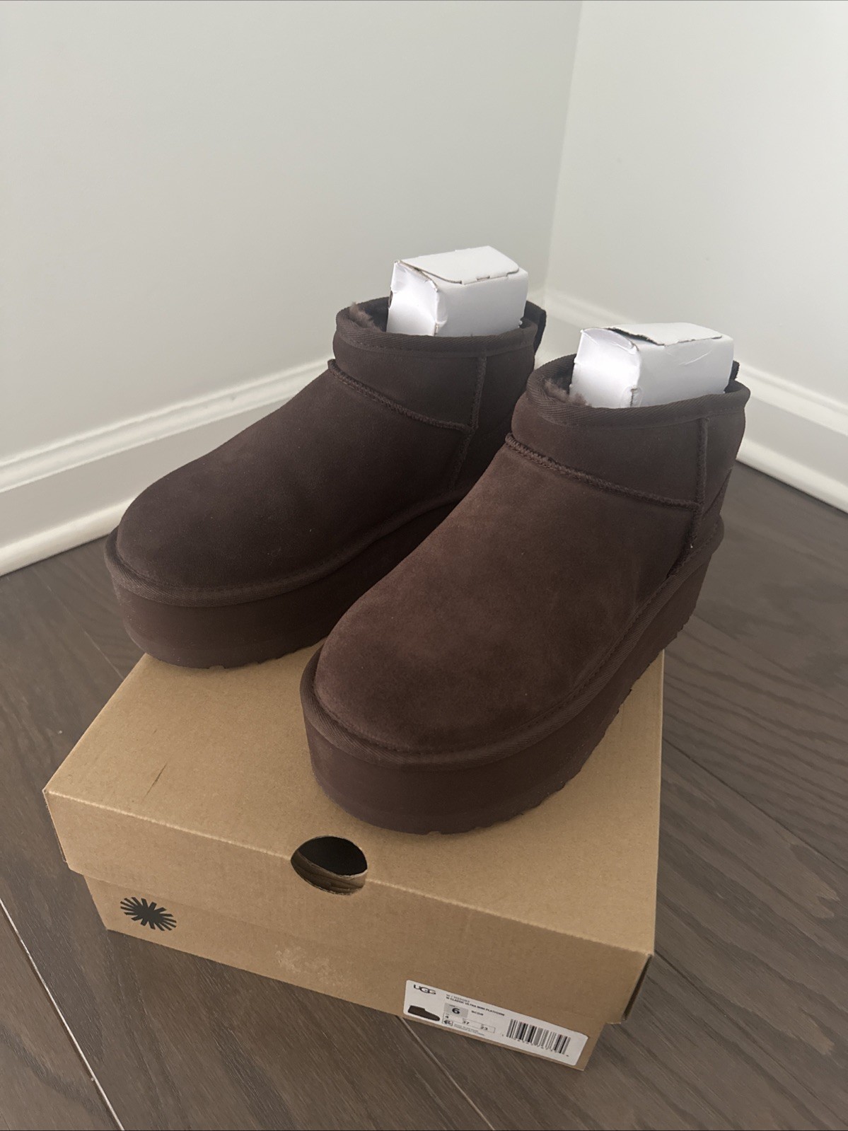 UGG Ultra Mini Platform Boots Womens 6 Burnt Cedar 1135092 Ankle Brown Classic