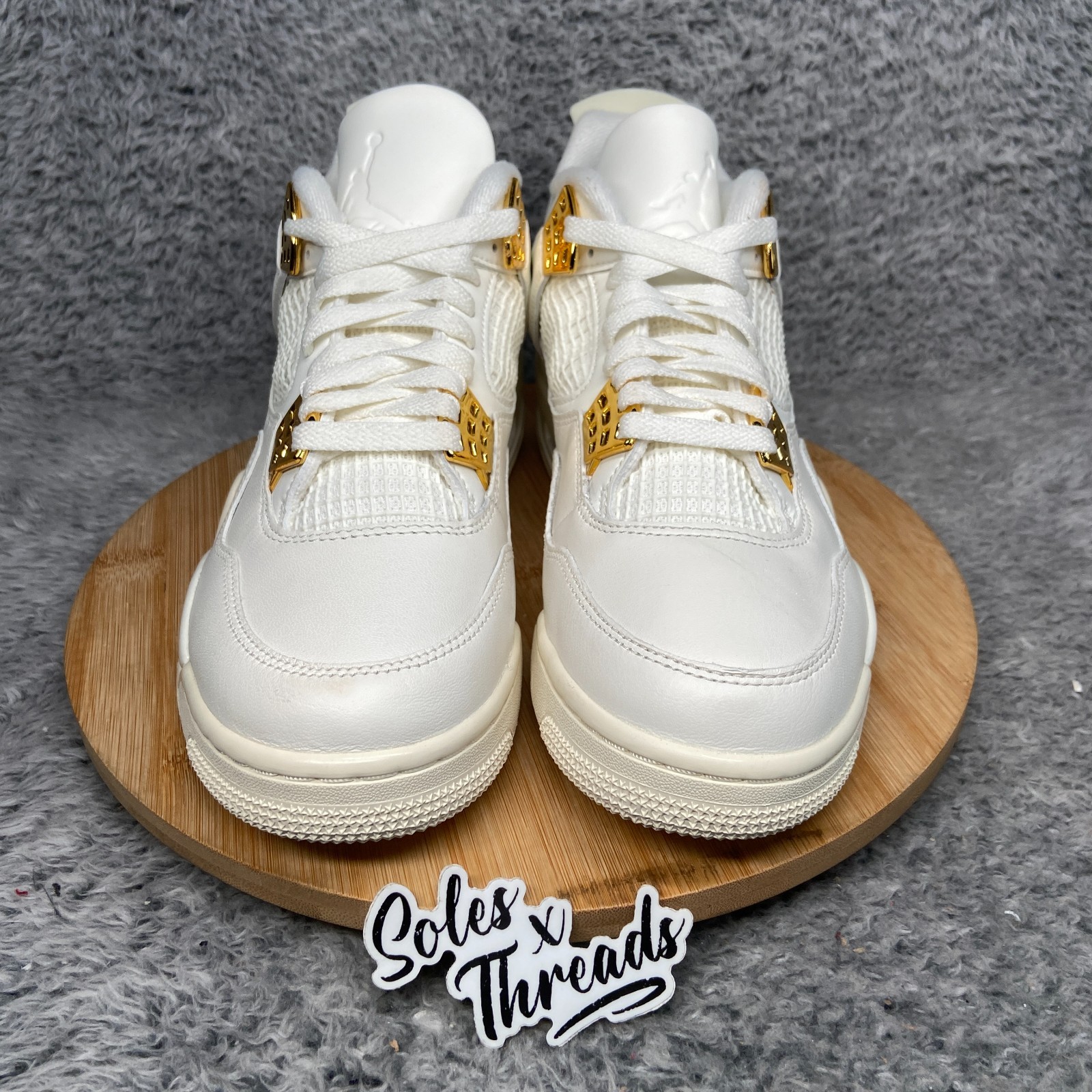 Air Jordan 4 Retro Metallic Gold Size 6-12 Women Sneakers AQ9129-170
