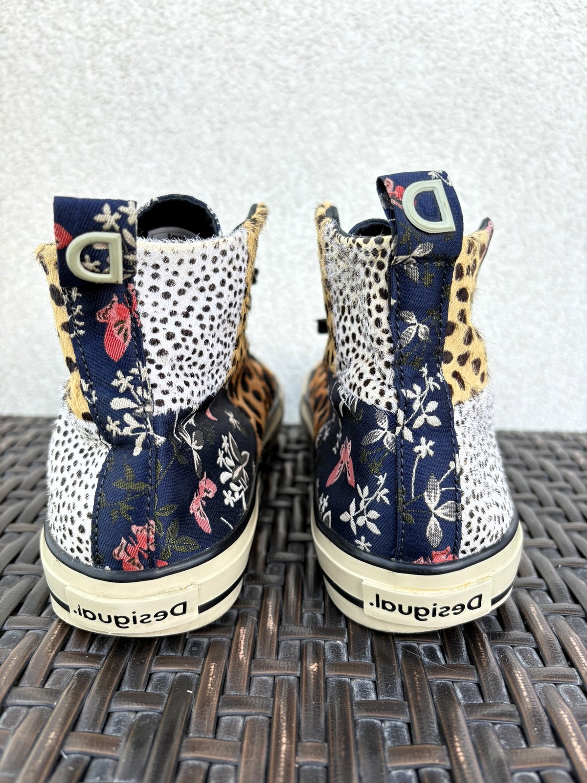 Desigual Shoes Beta Animal Print Women’s Leather Trainers Size 38
