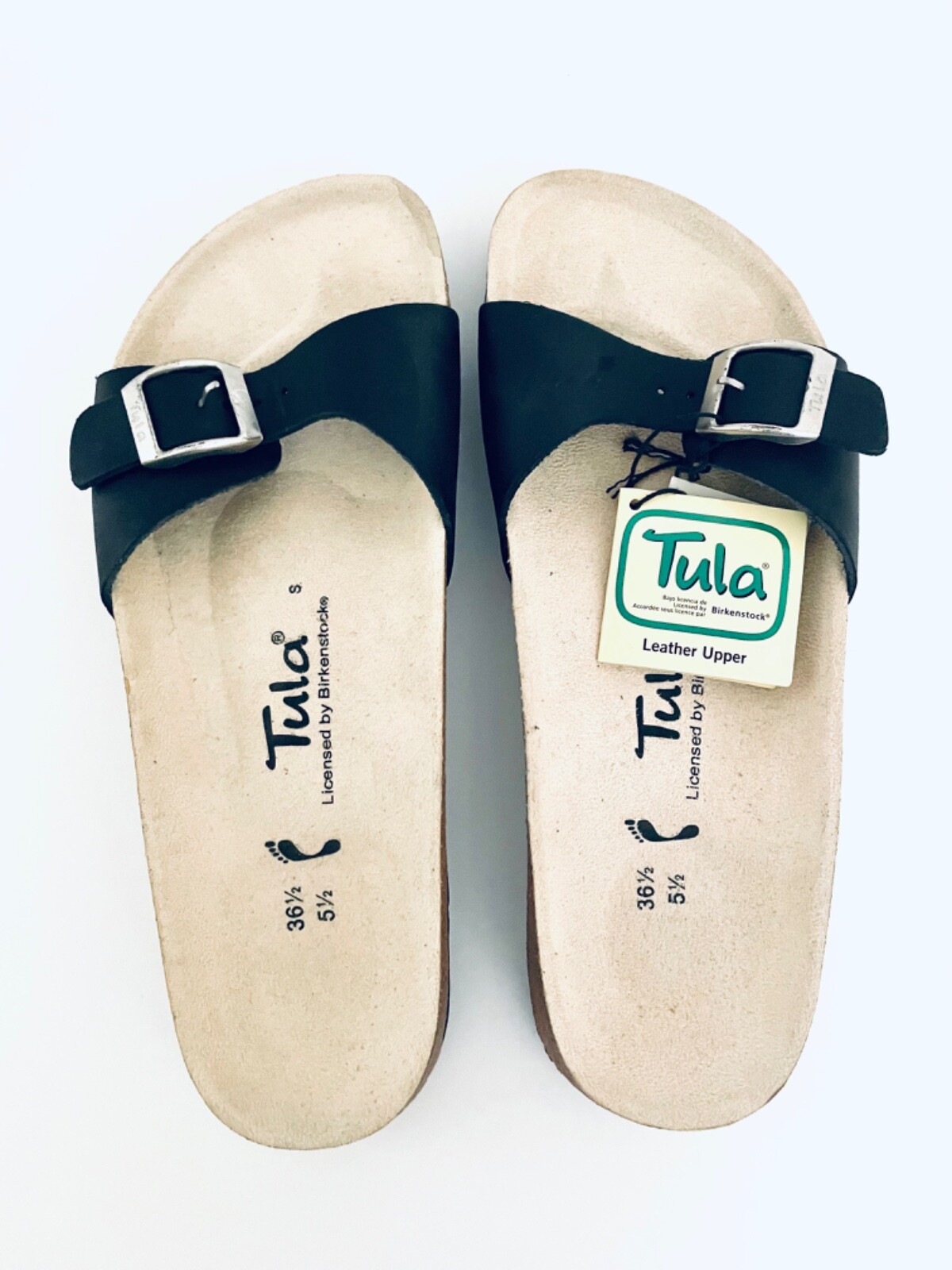 Birkenstock Tula Madrid Black Pepper Buckle Sandal Slides EU 36 37 US 5.5 6.5