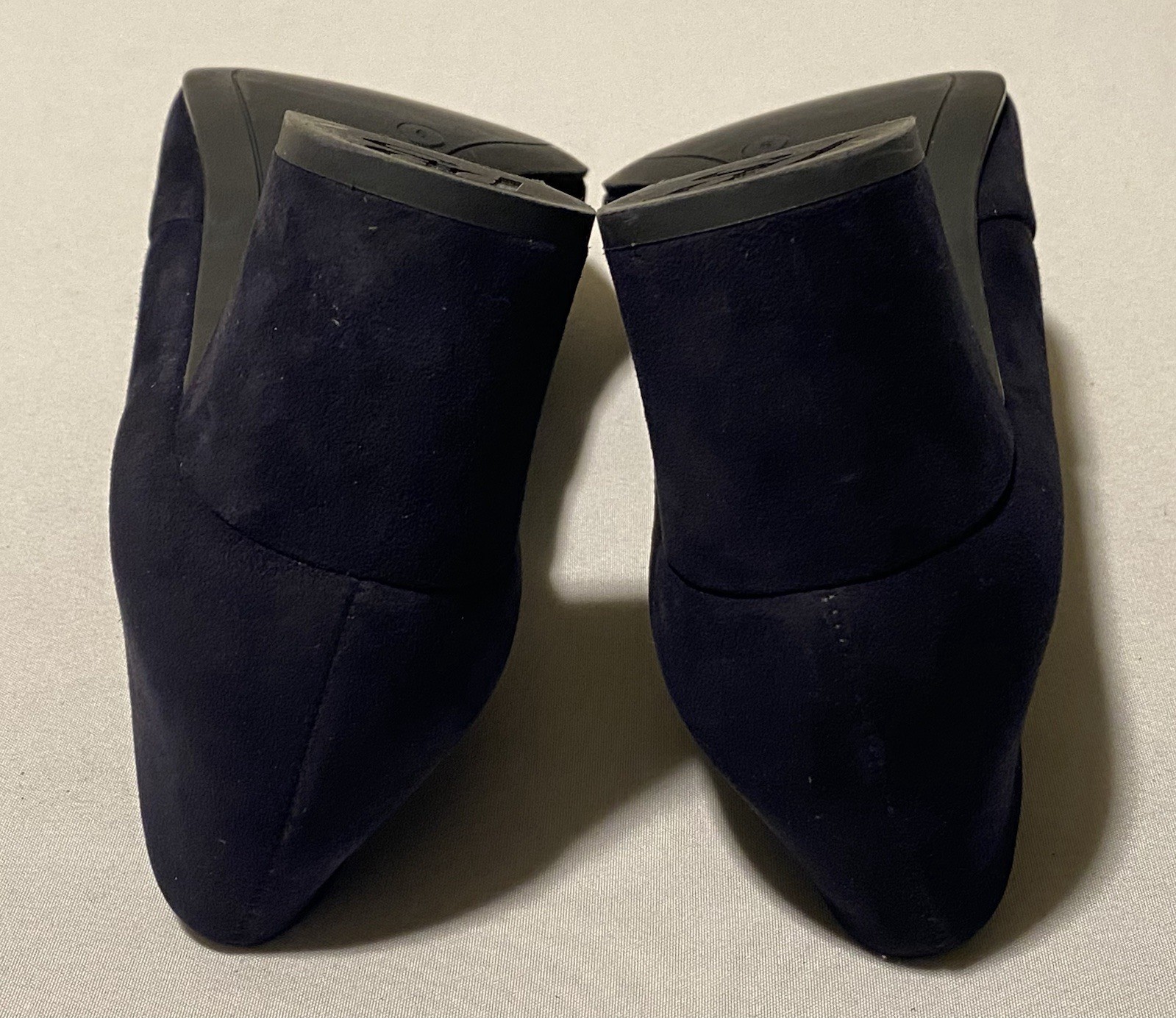 Paul Green Suede Navy Pointed Pumps BlockHeel Women Shoes UK6/US8.5 Made Austria