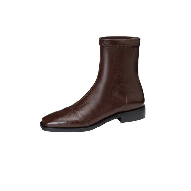 Women’s Faux Leather Square Toe Ankle Boots Casual Party Dress Office Work Shoes