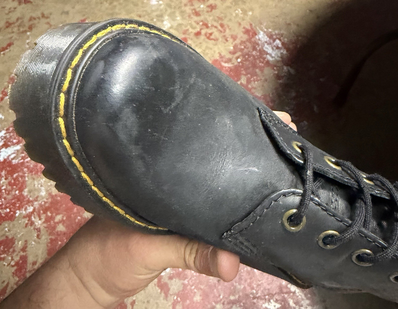 Dr. Martens Shriver Hi Women’s Black Leather Platform Ankle Lace-Up Boot 6