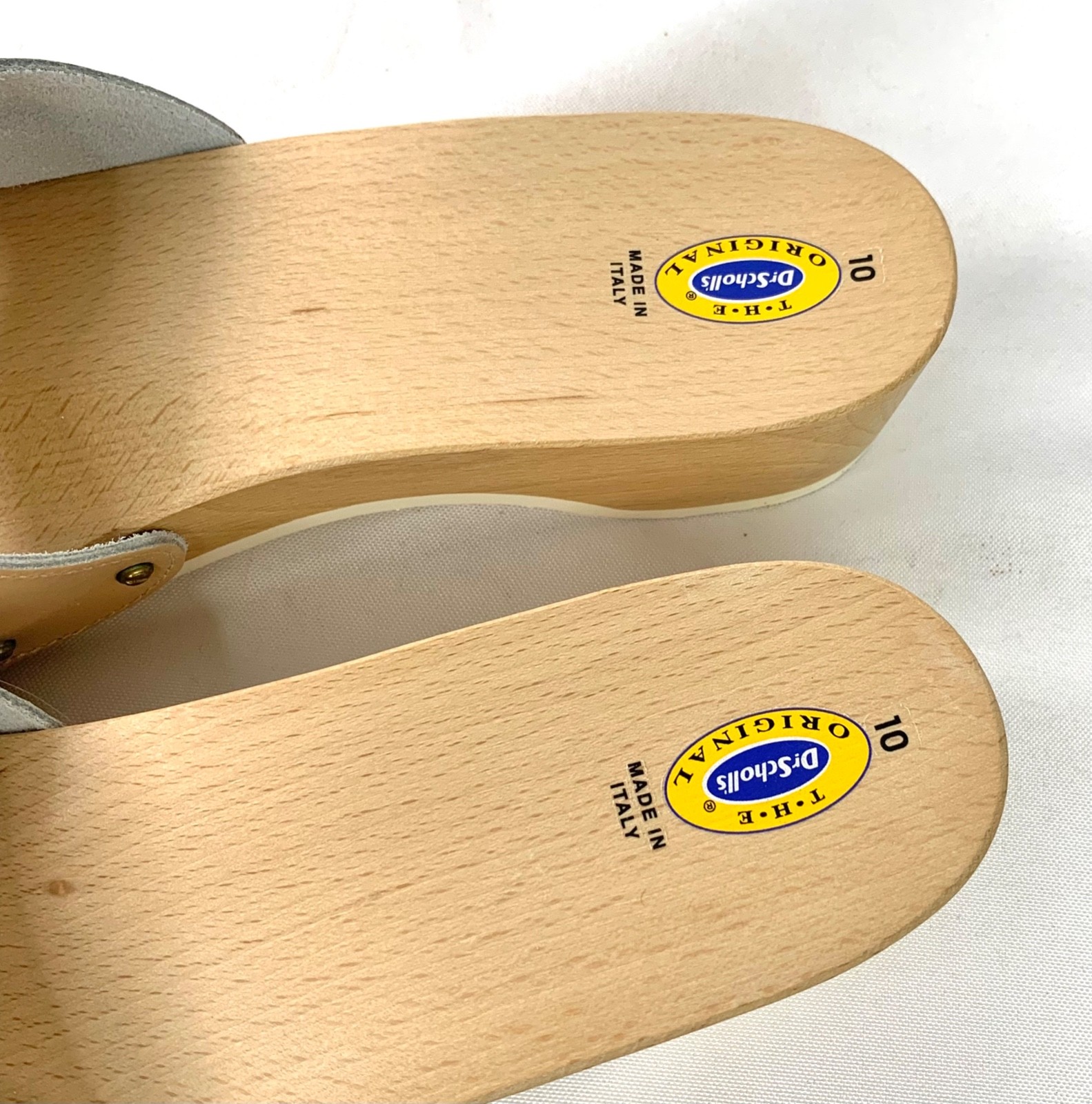 Dr. Scholls ‘The Original’ Sandal Leather Wood Slide Made i Italy SZ 10 Tan NWOT
