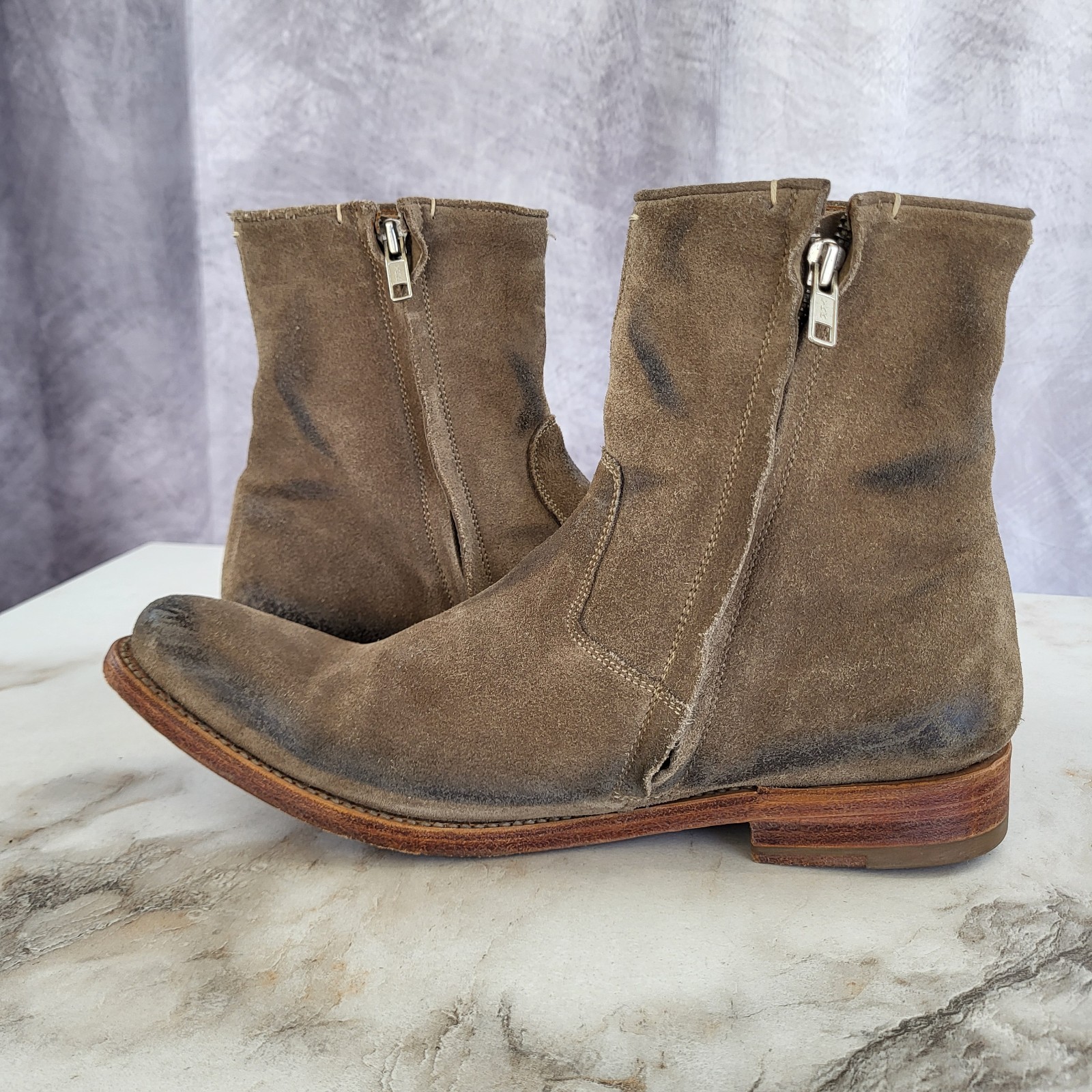 N.D.C Tusitania Hand Made Suede Zip Up Boots Women’s Size 39 Tan