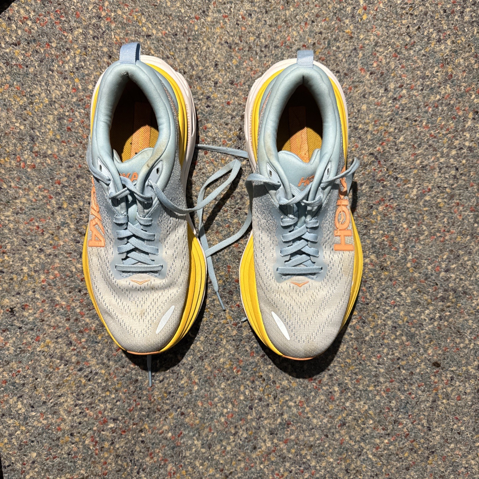 Hoka Bondi 8 Womens 6.5B Running Shoe Blue Cushion Comfort Sneaker Summer Song