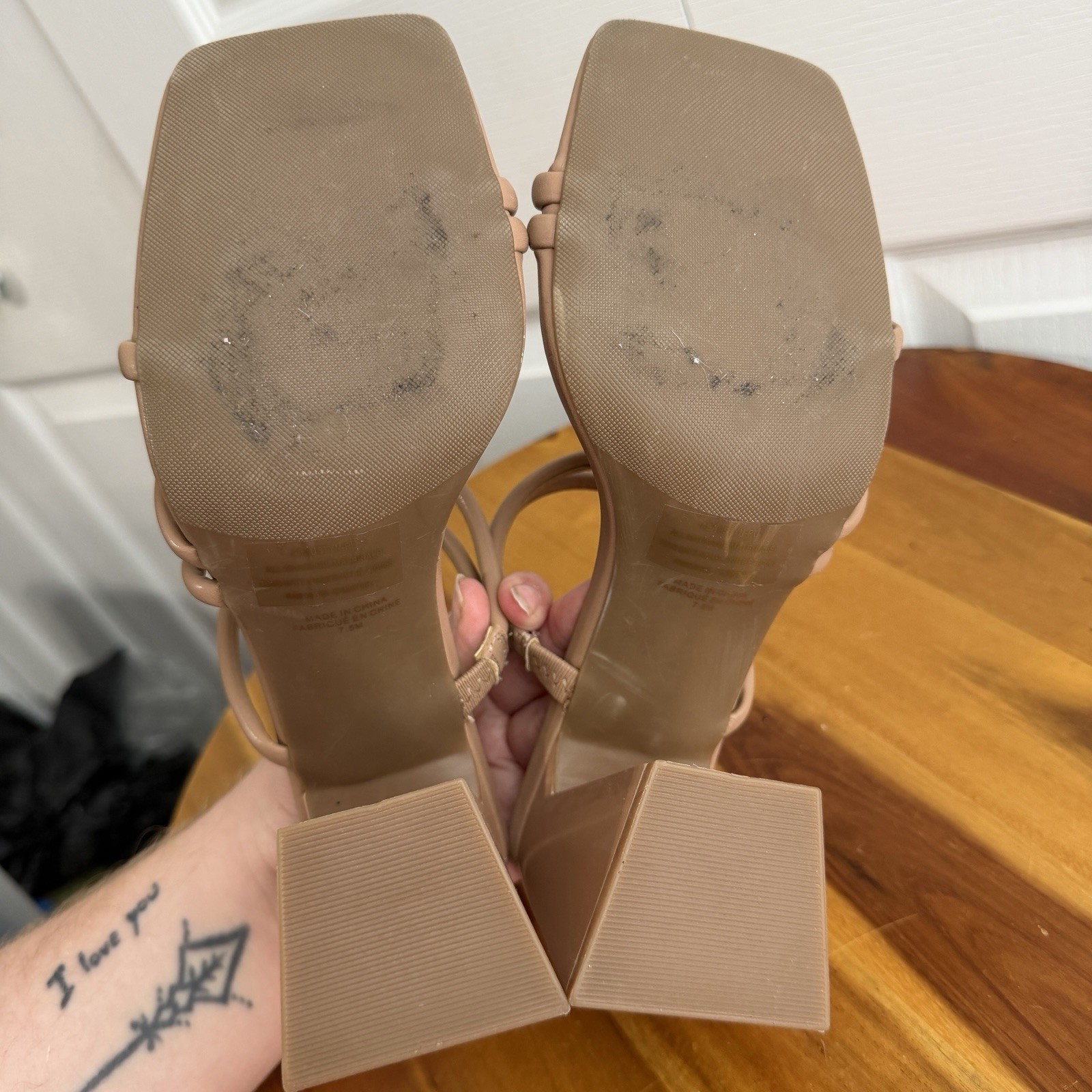 Abound Austyn Strappy Beige Heels Women’s Size 7.5 Business Formal Boho Office
