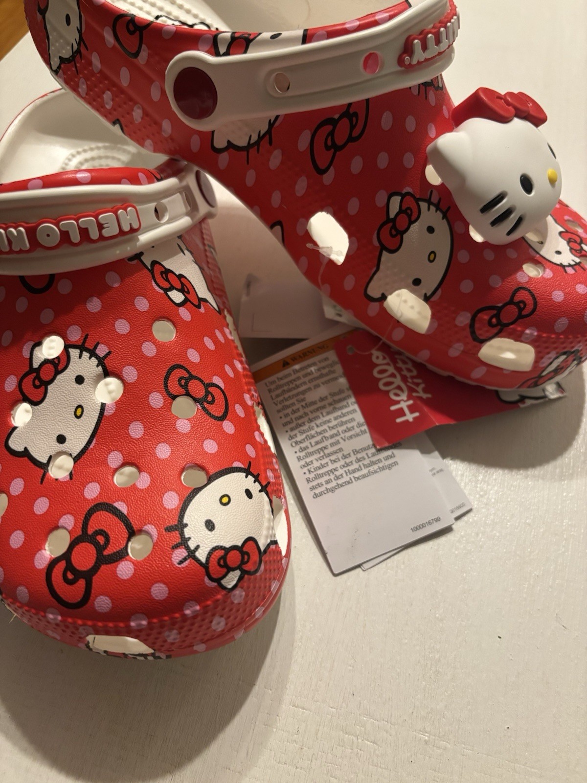 Hello Kitty Red Classic Crocs Shoes Women’s Size 9 Men’s Size 7 Brand NWT