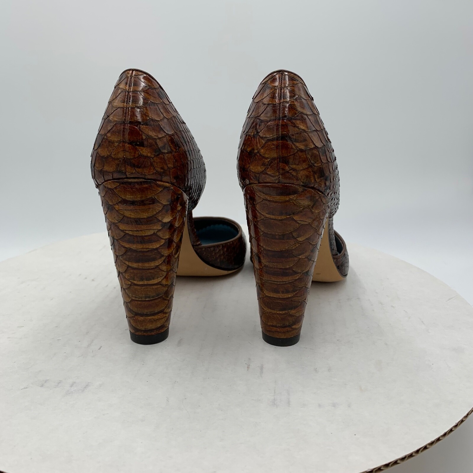 Tracy Reese Snakeskin D’Orsay Round Toe High Heels 39 1/2