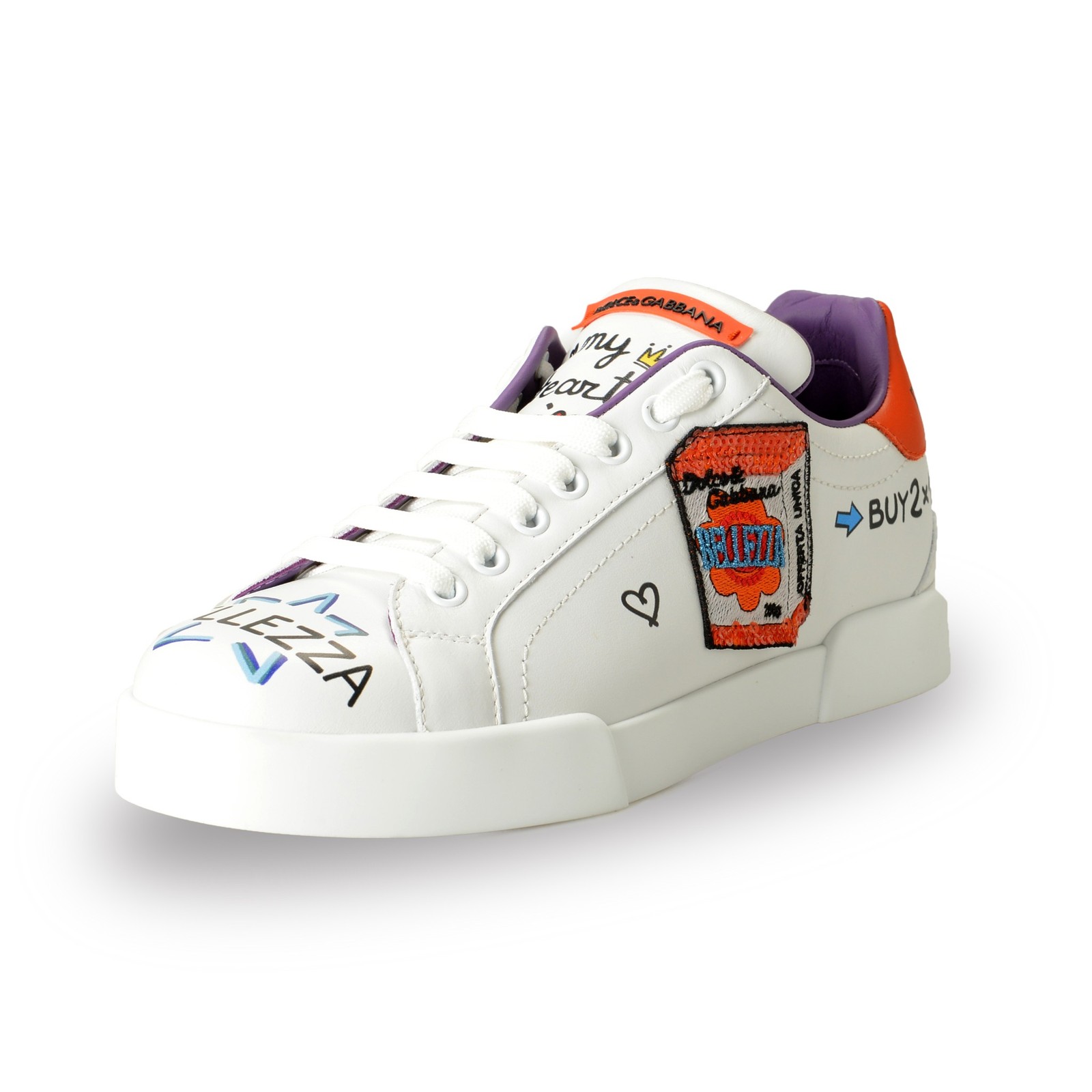 Dolce & Gabbana Women’s «Portofino Light F15» Leather Sneakers Shoes US 6 IT 36