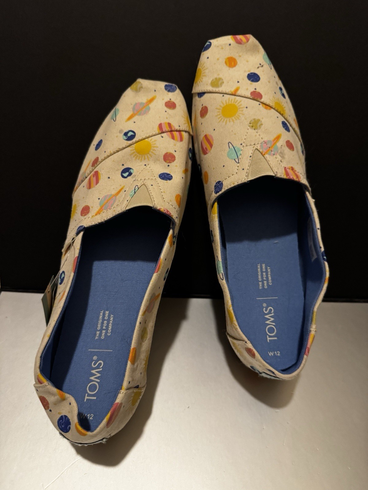 Tom’s Alpargata Glow In The Dark Outer Space Shoes Natural Summer Skies W Sz 12