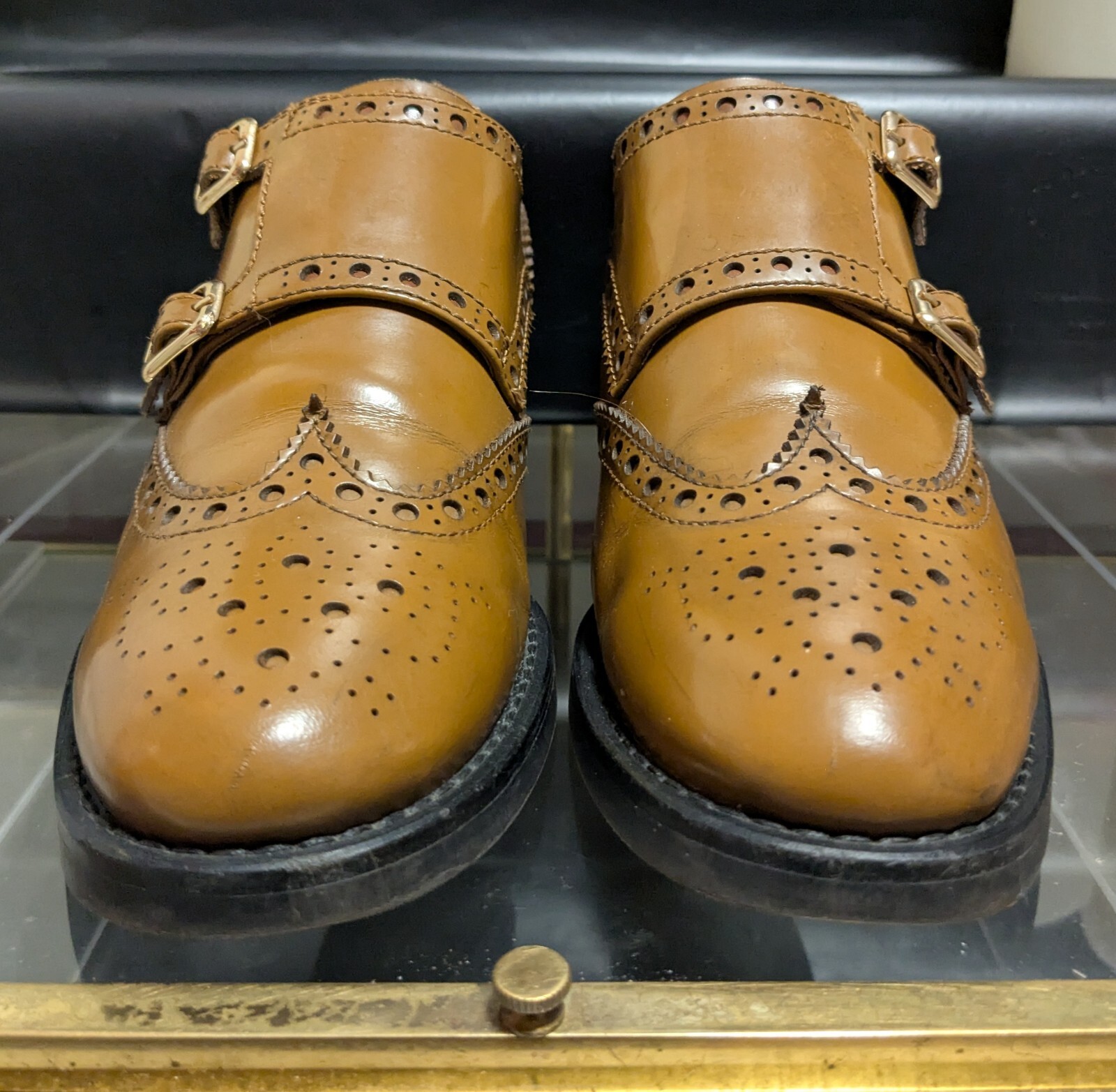 Church’s Lana Double Monk Brogue Cognac Leather Women’s Size 230mm / US 6