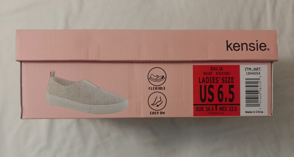 KENSIE Women’s Salia Canvas Slip-on Shoes ~ Beige ~ Size 6.5