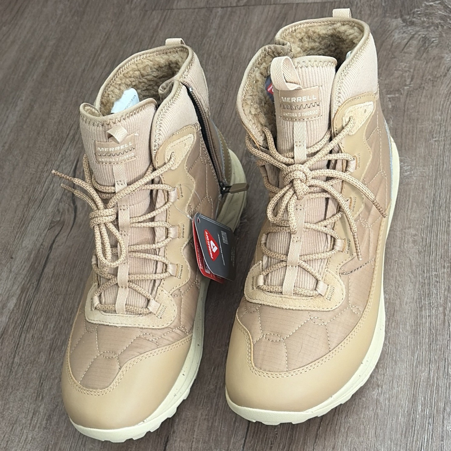 Merrell Antora 3 Thermo Mid Zip Waterproof Boots Beige Tan Women’s 11 J068242 NE