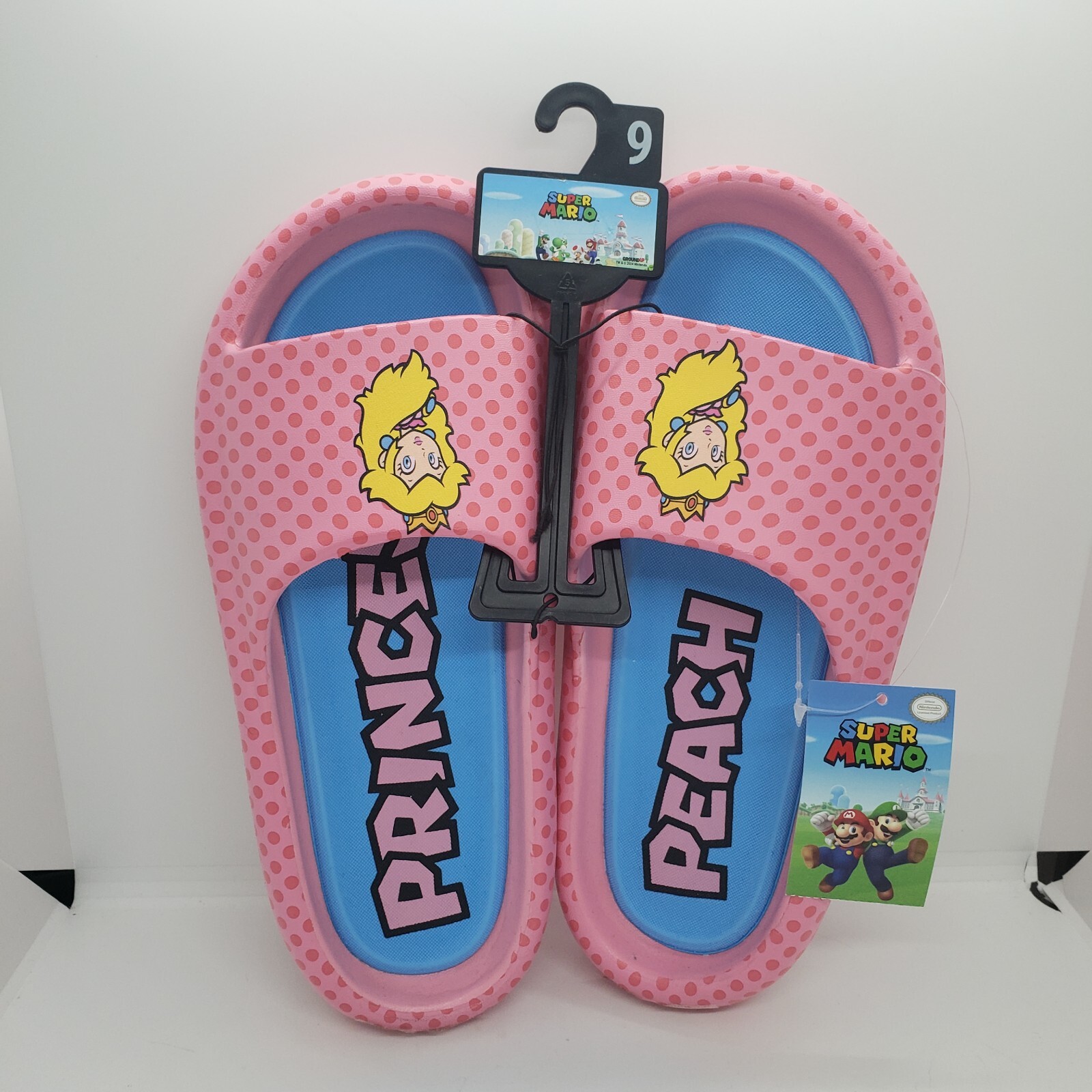 Princess Peach Puffy Slides Sandals Women’s Super Mario Bros Nintendo Pink