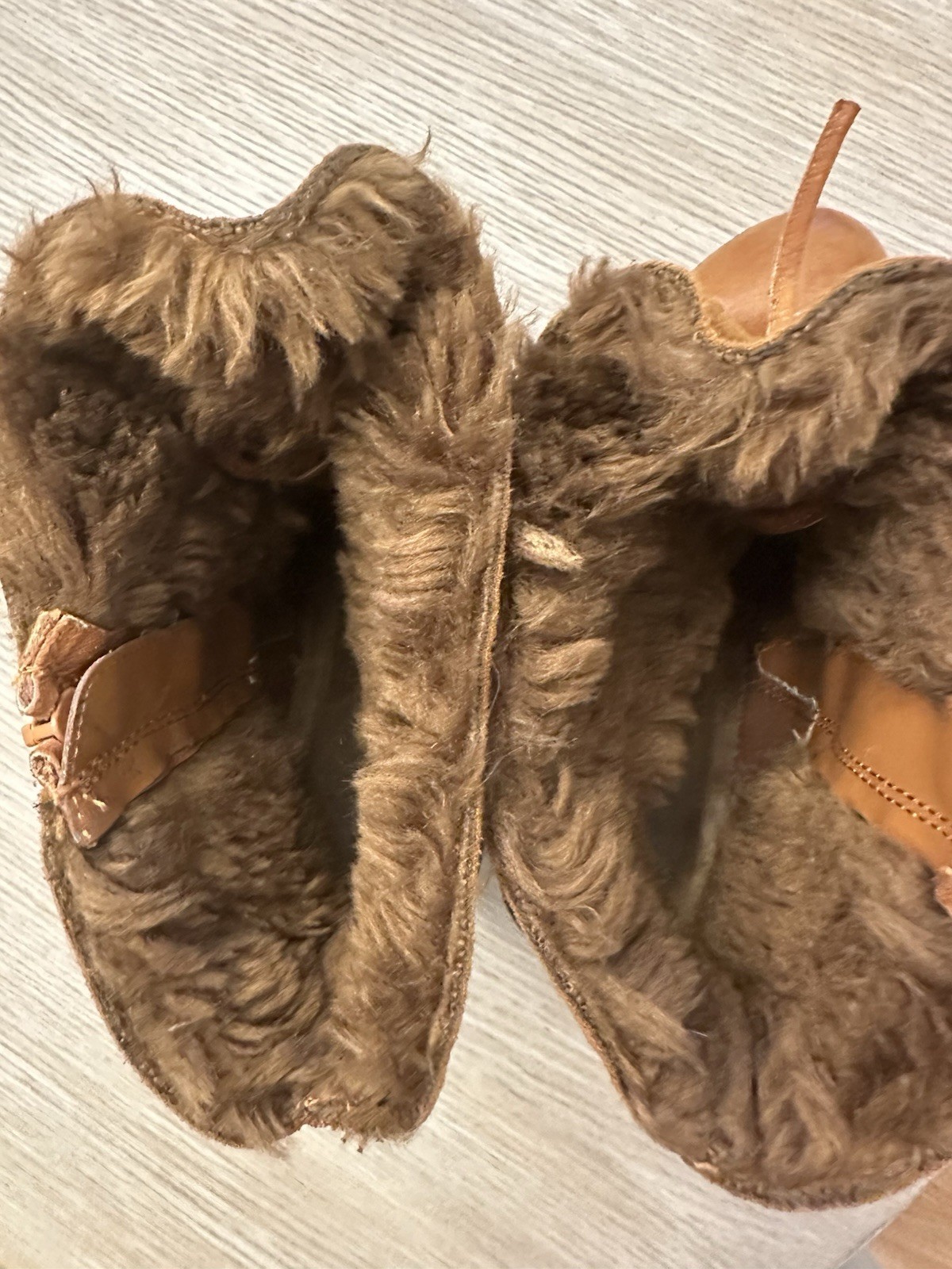 Aerosoles Brown Faux Leather Ankle Boots Faux Fur Lined Lace Up Zip Heel Booties