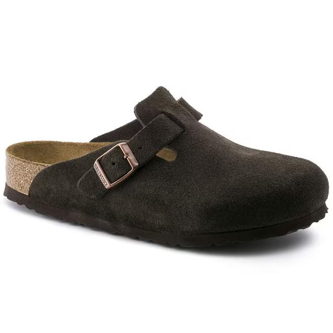 Birkenstock Boston Mocha Suede Leather Clog Shoes Unisex EU 37-45 Narrow/Wide