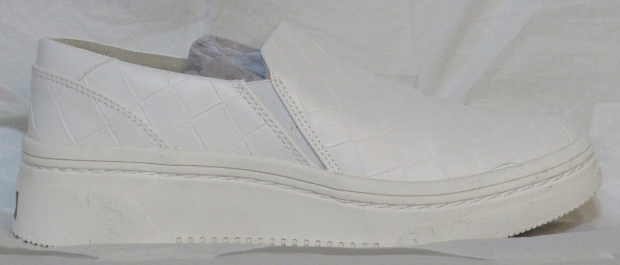 DR. SCHOLL’S WOMEN SNEAKER US 9.5 M MADISON NEXT, WHITE SLIP-ON FAUX LEATHER NIB