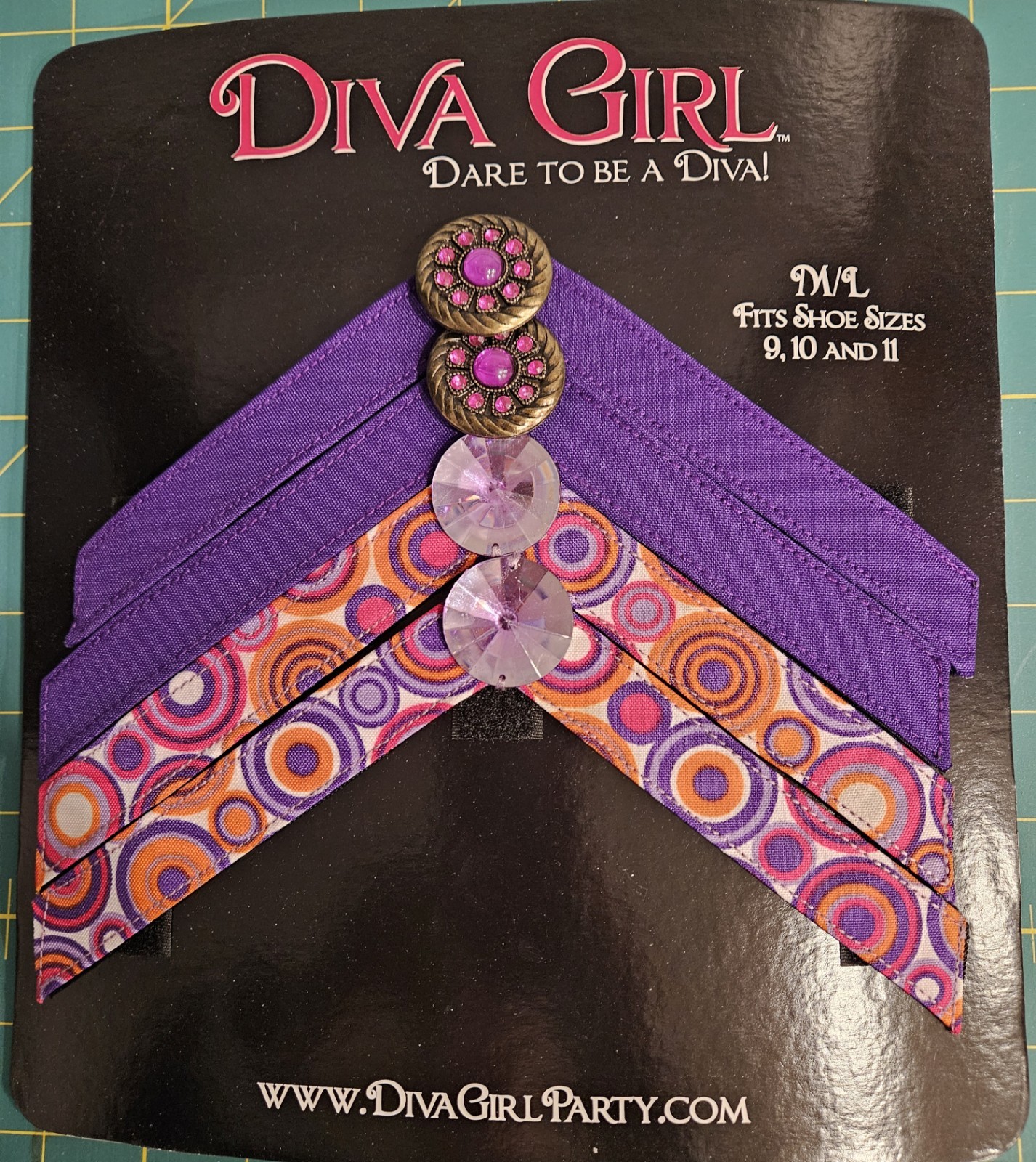 DIVA GIRL M/L – (FITS SHOE SIZES 9,10 & 11) -SANDAL STRAPS, All 4 Sets, $10