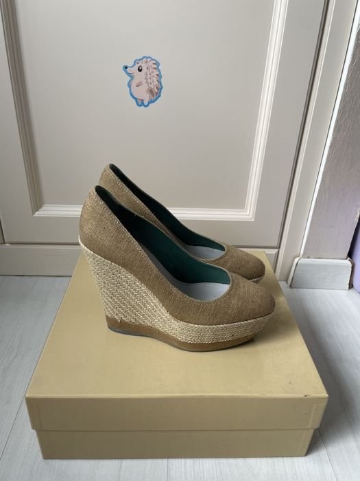 Women Sergio Rossi Heels Khaki Textile 37.5