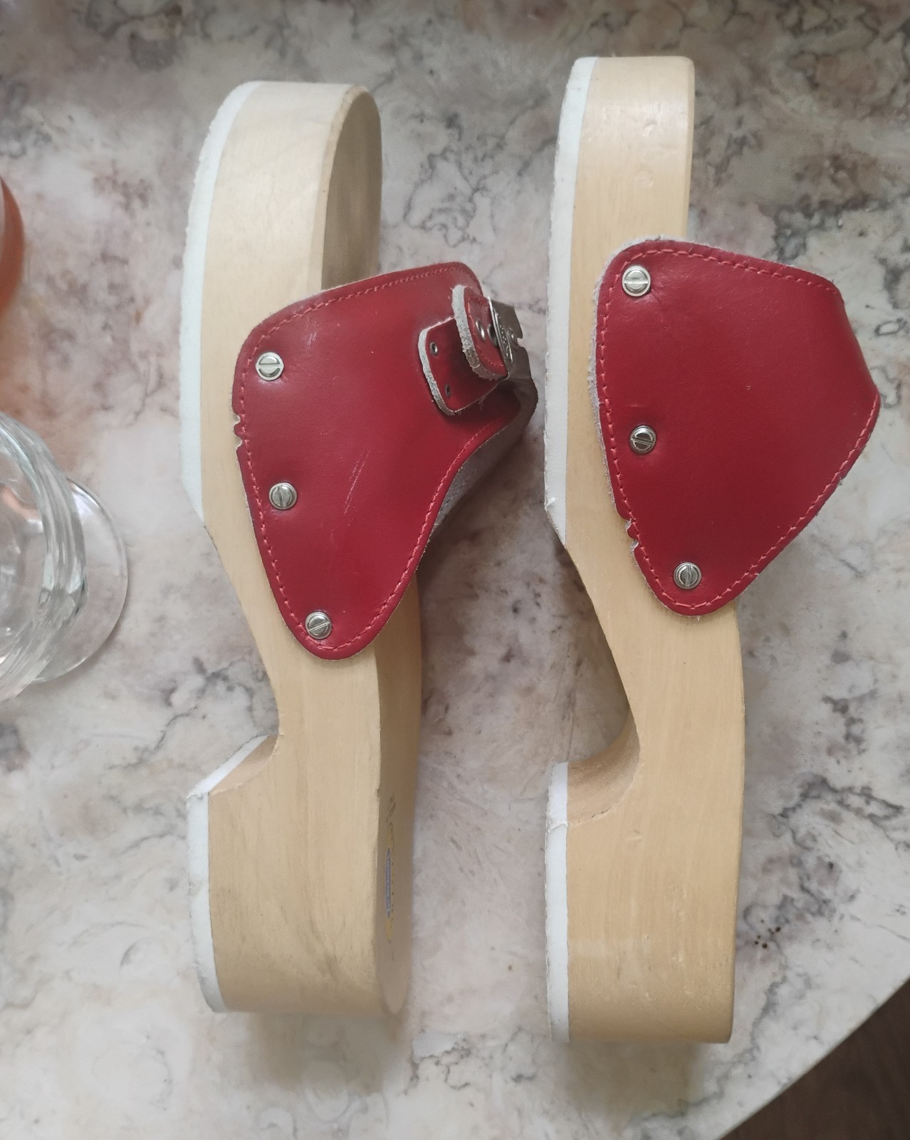 Original vintage Dr. Scholls red leather exercise sandals sandals sz 9 Italy