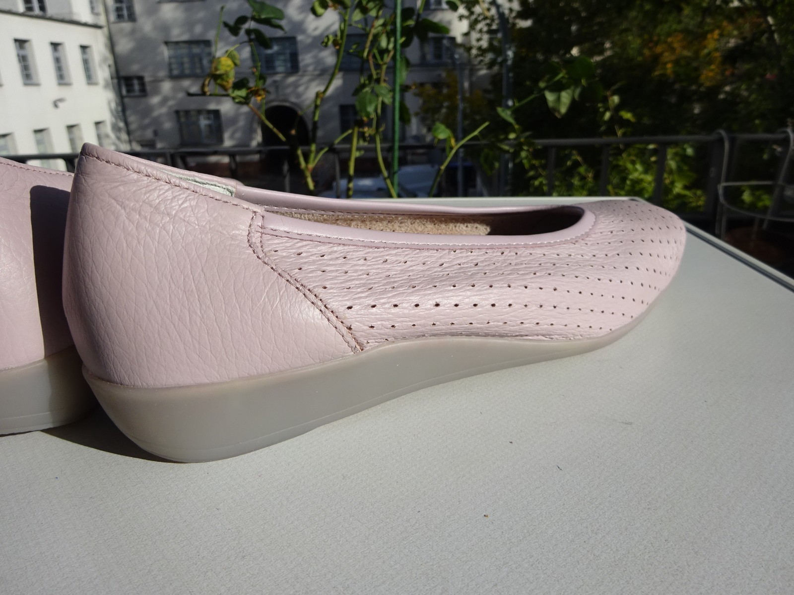 Vitaform women’s ballet flats leather deerskin rubber edge pink Germany size 38 H New
