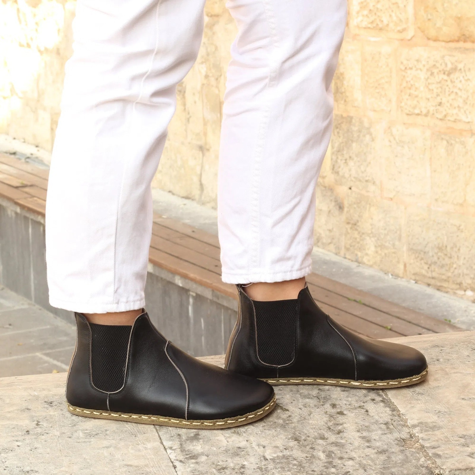 Chelsea Barefoot Boots Black Handmade Women’s
