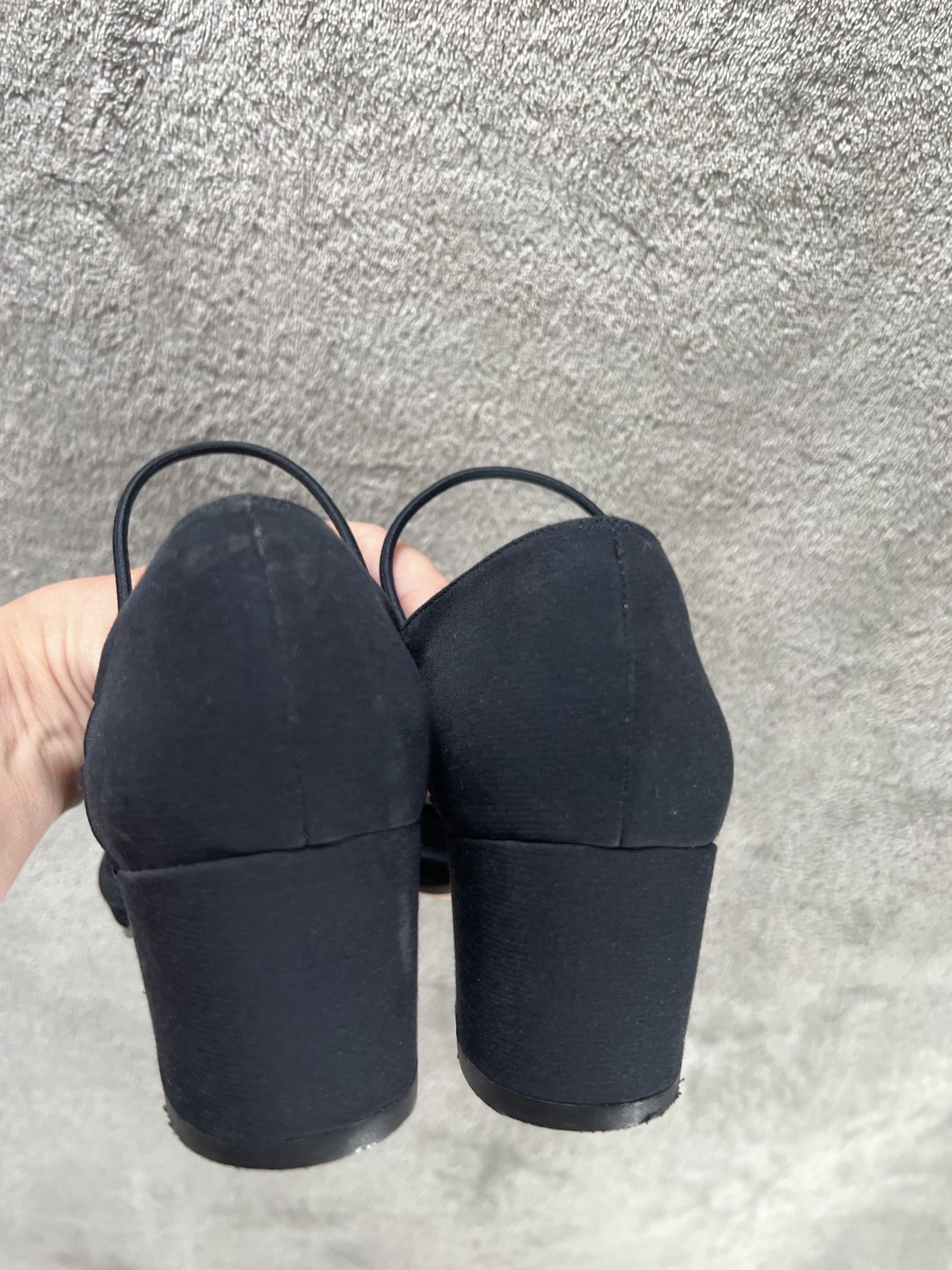 Vtg 1990s Vaneli Women’s 8 N Navy Square Toe Block Kitten Heel Dress Shoes Pumps