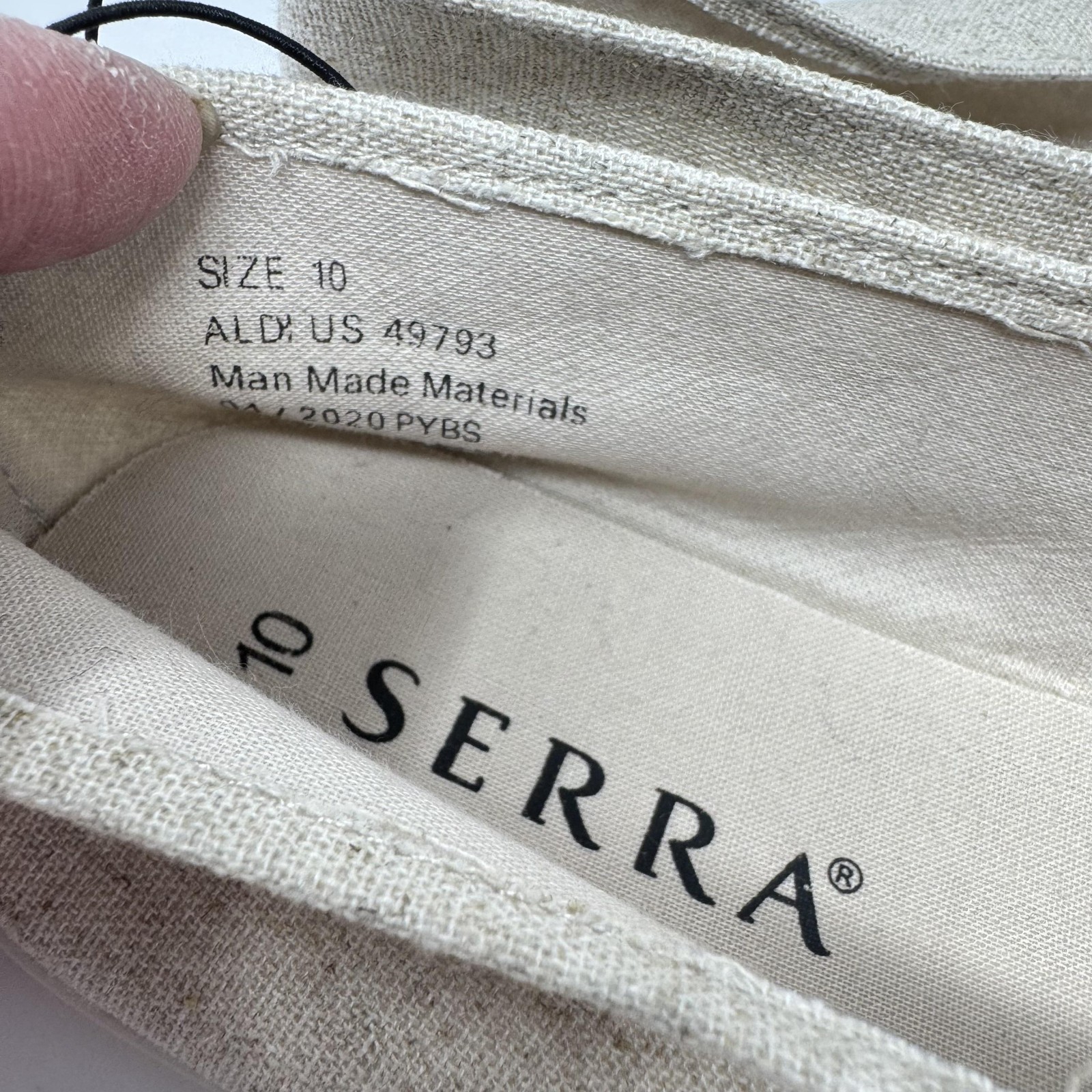 Serra Shoes Womens Size 10 Beige Canvas Slip On Flats Casual Lightweight Travel