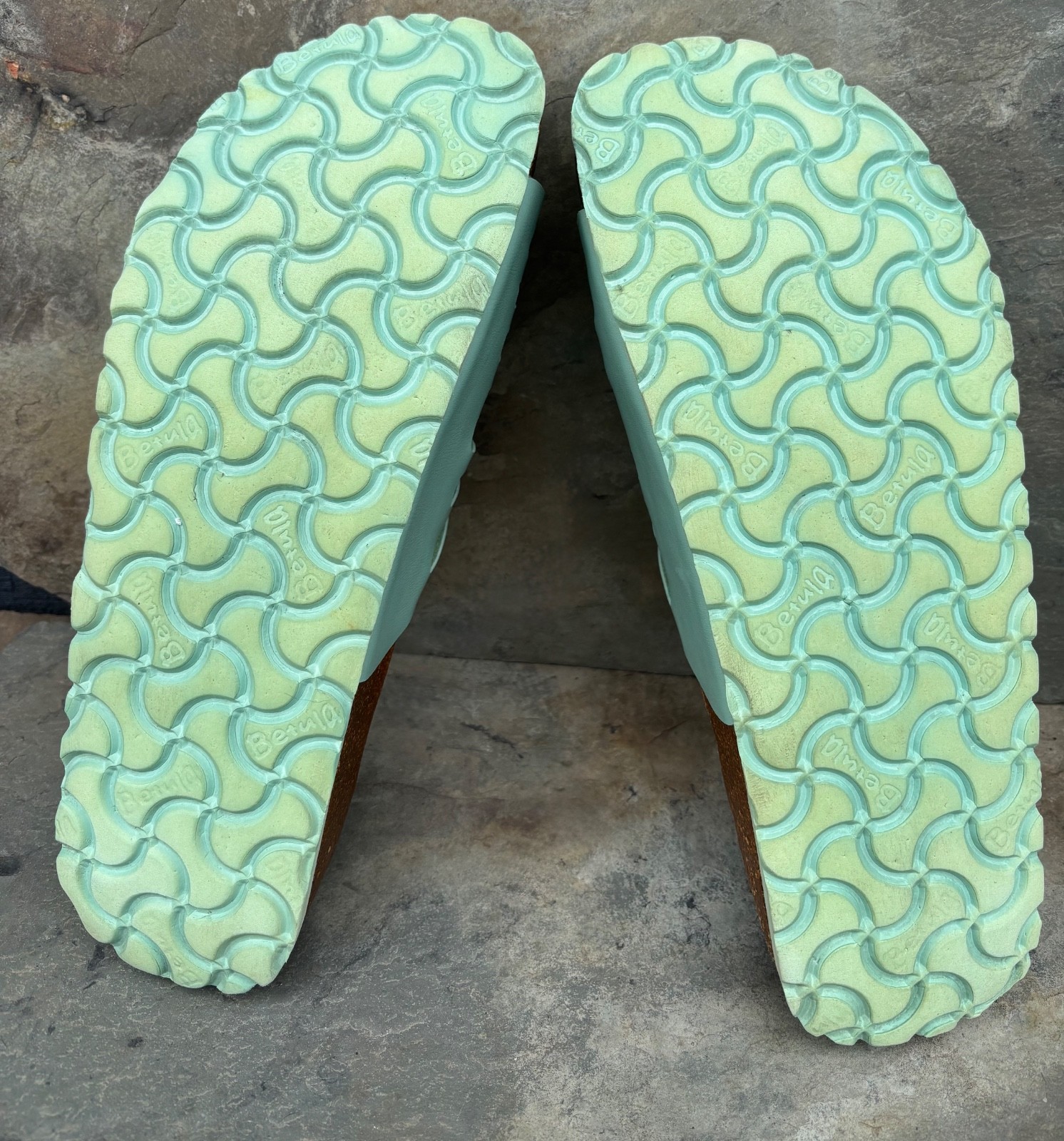 BETULA x Birkenstock GRANADA (40/9-N) Seafoam Green Birkoflor Sandals Slides