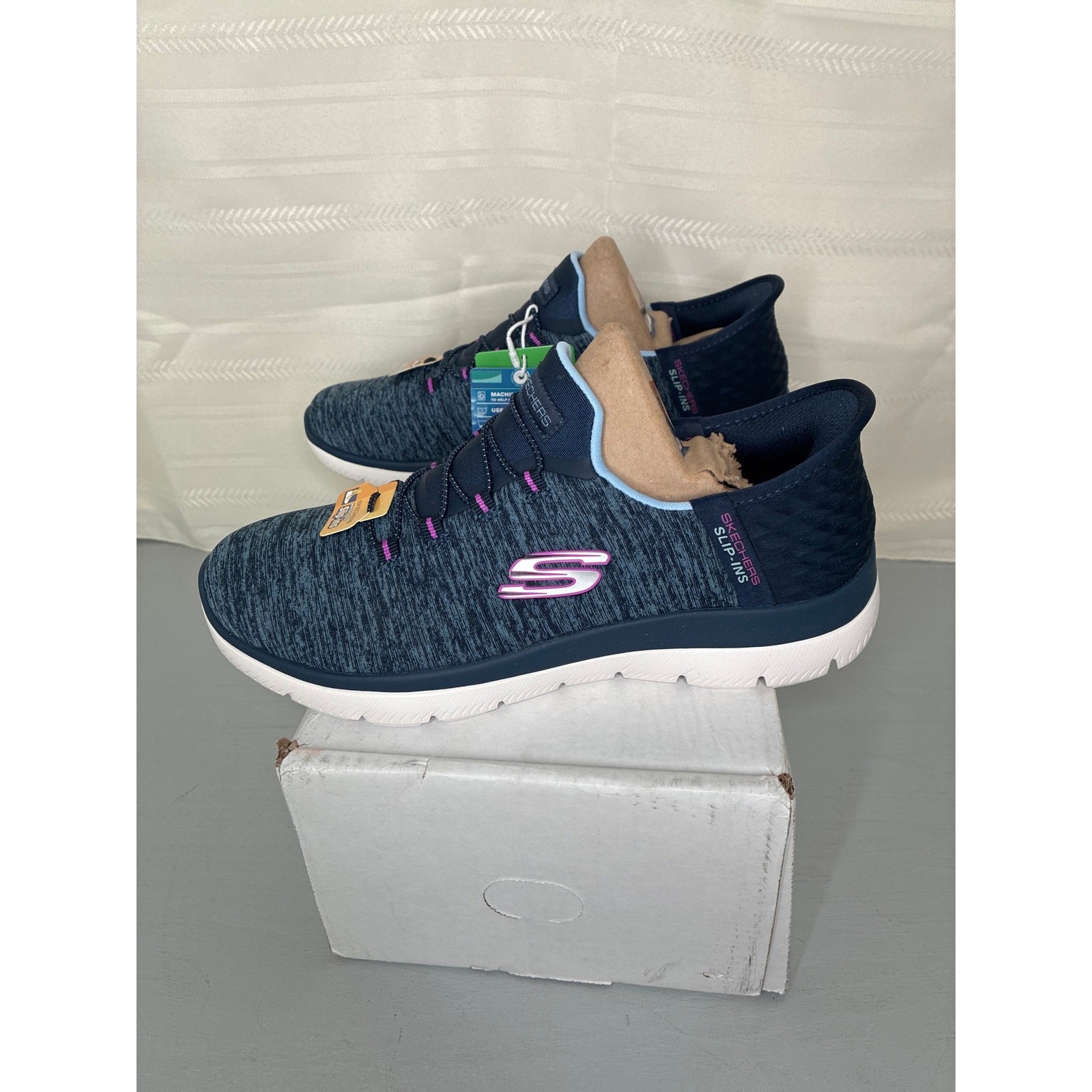 Skechers Slip-ins Summits Dazzling Haze Women’s Sneaker Navy Purple Size 8.5