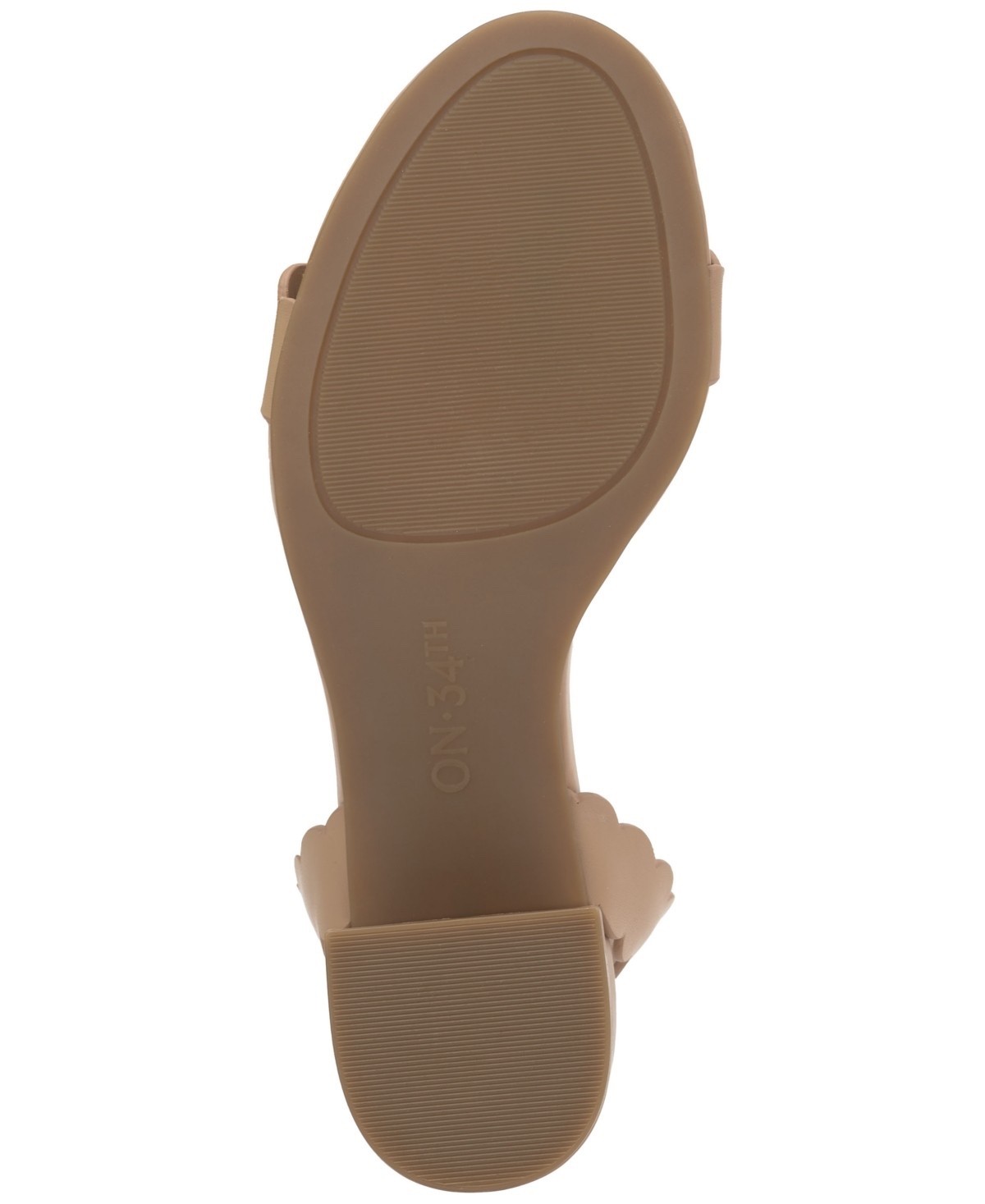 On 34th Women’s Pathina Scalloped Block Heel Sandals Dark Almond Smooth
