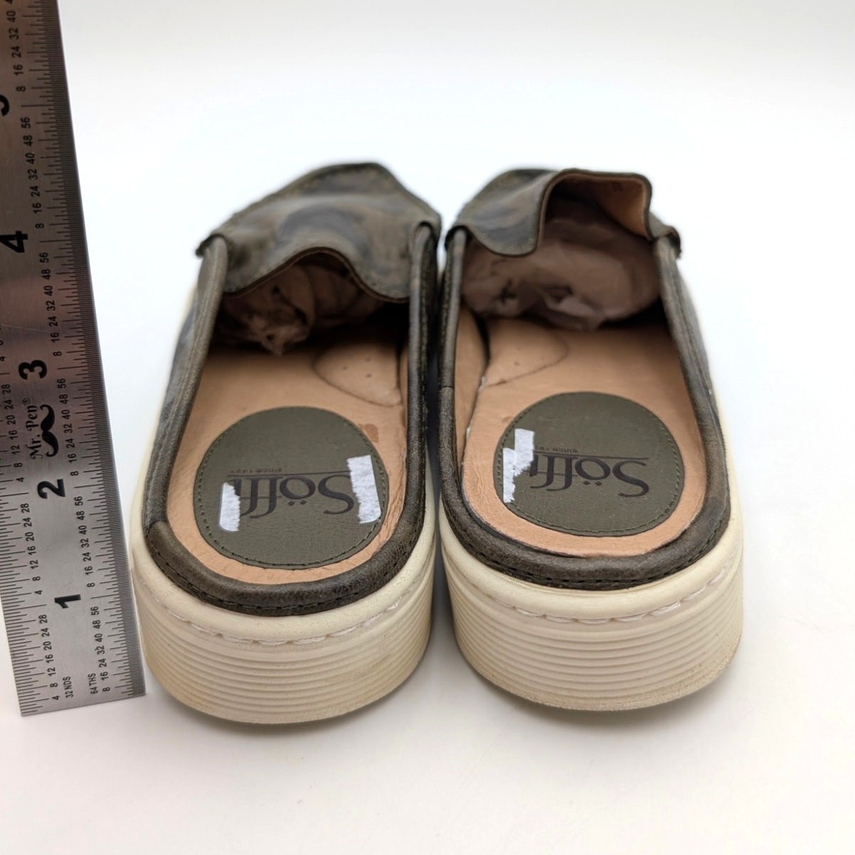 SOFFT Somers III Slide Camo Slip-On Leather Sneaker Mule Women’s Olive Size US9M